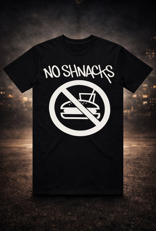 🖤 NO SHNACKS On Court Tee – Black / White Logo ⚡